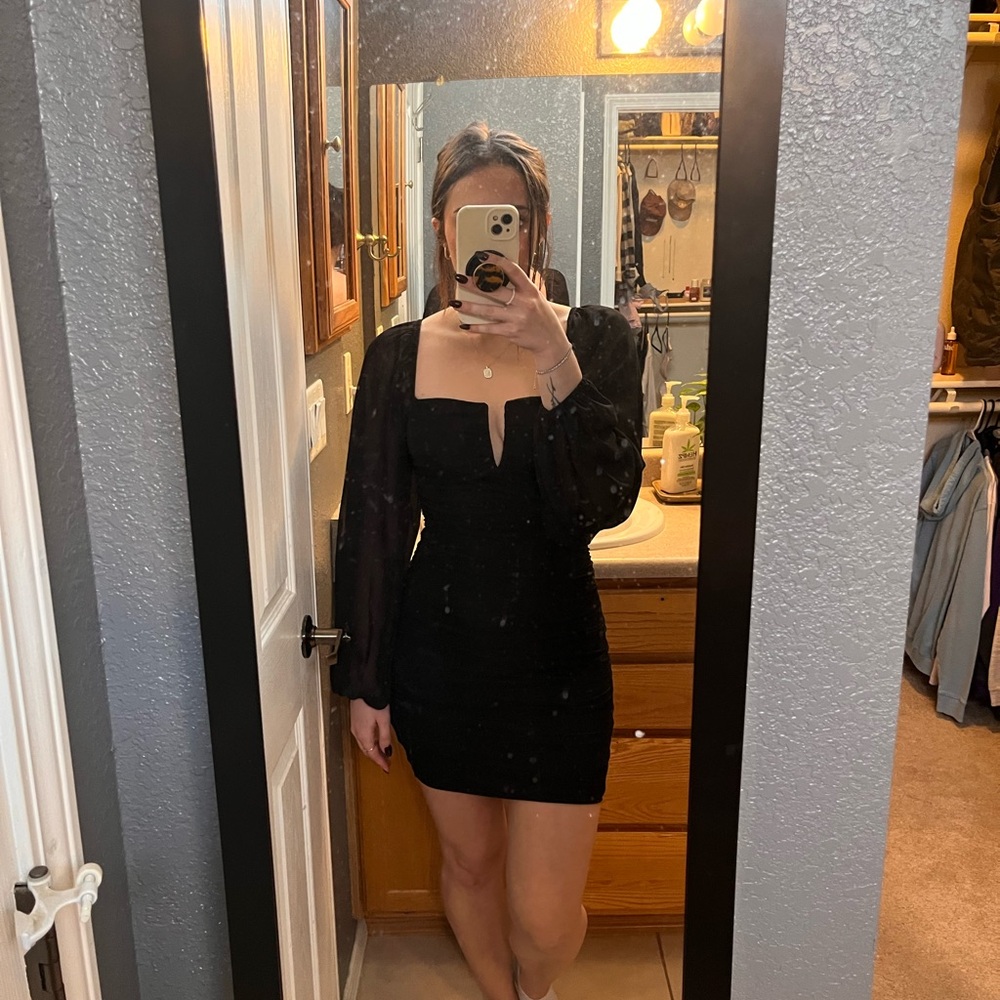 Hello Molly Black Long Sleeve Dress